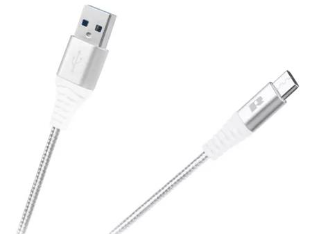 USB kabel REBEL pro Android, USB-C, 100cm, bílý