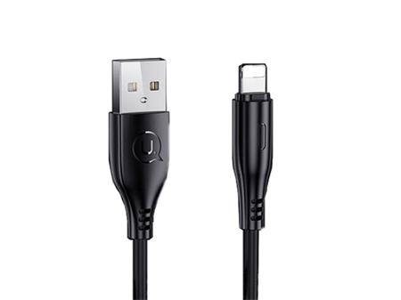 USB kabel USAMS Lightning pro iPhone, 25cm, kulatý, černý