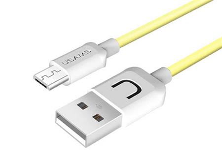 USB kabel USAMS pro Android, Micro USB, 100cm, žlutý