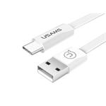 USB kabel USAMS pro Android, USB-C, 120cm, plochý, bílý