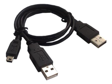 USB rozbočovací Y-kabel OmkoTech, USB 2.0, mini USB, 70 cm