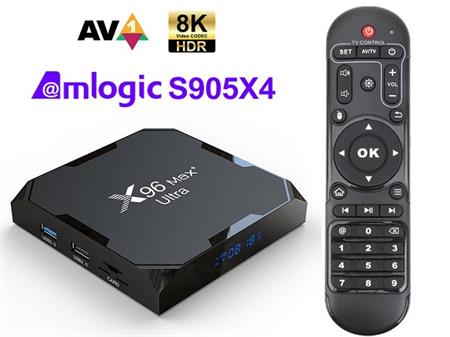 X96 Max+ULTRA 8K TV box Android AOSP 11.0, paměť 4+64 GB, Chipset S905X4, Bluetooth